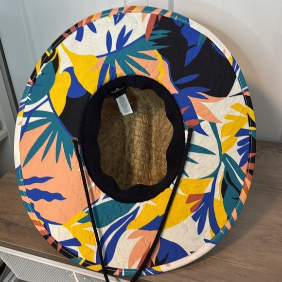 NWTs Quiksilver Outsider Straw Hat with Multicolor Tropical Trim Brim - LG - Picture 5 of 5